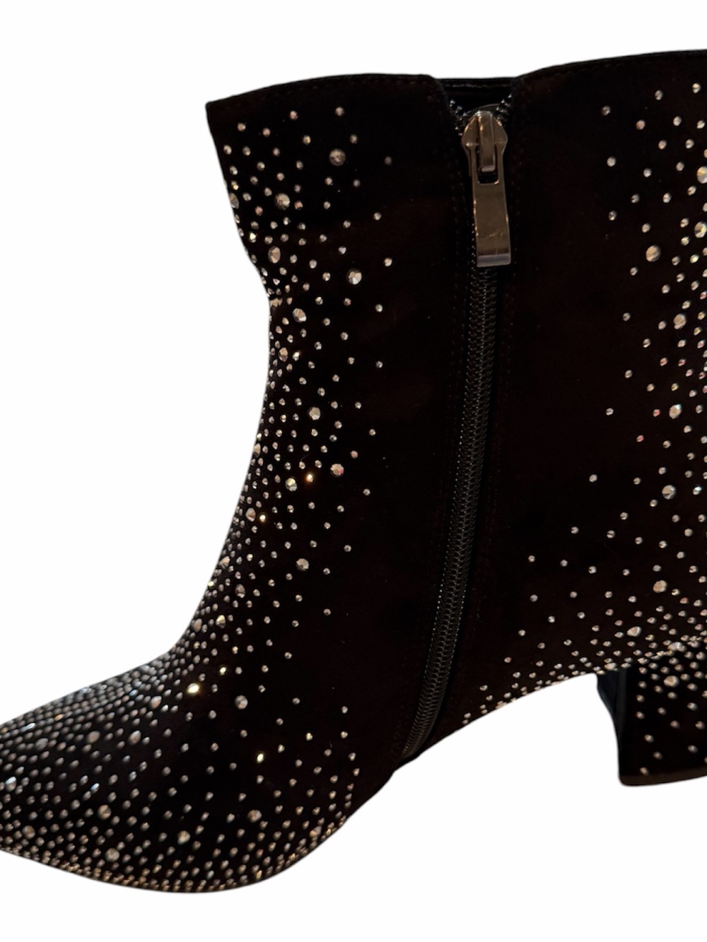 Temu NIB Sparkle Black Sparkle Chelsea Boots Zippered size 9